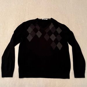 Calvin Klein 100% Cotton Argyle Sweater Size L